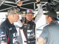 May 26, 2018: Monster Energy NASCAR Cup Series driver Clint Bowyer (14) waits out a rain delayed Coca-Cola 600 practice with his team. Concord, NC  Jonathan Huff/CSM