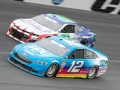 May 27, 2018: Monster Energy NASCAR Cup Series drivers Ryan Newman (31) and Ryan Blaney (12) race for position off of turn four during the Coca-Cola 600 in Concord, NC.  Jonathan Huff/CSM