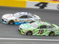 May 27, 2018: Monster Energy NASCAR Cup Series drivers Daniel Suarez (19) and Chris Buescher (37) race for position off of turn four during the Coca-Cola 600 in Concord, NC.  Jonathan Huff/CSM