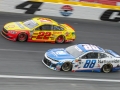 May 27, 2018: Monster Energy NASCAR Cup Series drivers Alex Bowman (88) and Joey Logano (22) race for position off of turn four during the Coca-Cola 600 in Concord, NC.  Jonathan Huff/CSM