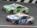 May 27, 2018: Monster Energy NASCAR Cup Series drivers Darrell Wallace Jr. (43) and Daniel Suarez (19) race for position off of turn four during the Coca-Cola 600 in Concord, NC.  Jonathan Huff/CSM