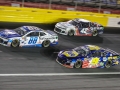 May 27, 2018: Monster Energy NASCAR Cup Series drivers Chase Elliott (9), Alex Bowman (88), and Kyle Larson (42) race three wide off of turn four during the Coca-Cola 600 in Concord, NC.  Jonathan Huff/CSM