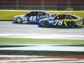 May 27, 2018: Monster Energy NASCAR Cup Series drivers Martin Truex Jr. (78) and Jimmie Johnson (48) race race side by side down the front stretch during the Coca-Cola 600 in Concord, NC.  Jonathan Huff/CSM