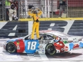 May 27, 2018: Monster Energy NASCAR Cup Series driver Kyle Busch (18) celebrates winning the Coca-Cola 600 in Concord, NC.  Jonathan Huff/CSM
