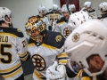May 16, 2019: Carolina Hurricanes goaltender Curtis McElhinney (35) leads the Boston Bruins on the ice before game 4 of the NHL Eastern Conference Championship series between the Boston Bruins and the Carolina Hurricanes held at PNC Arena in Raleigh, NC. Jonathan Huff/CSM