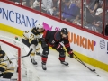 May 16, 2019: Carolina Hurricanes center Jordan Staal (11) tires to wrap the puck around the net during game 4 of the NHL Eastern Conference Championship series between the Boston Bruins and the Carolina Hurricanes held at PNC Arena in Raleigh, NC. Jonathan Huff/CSM