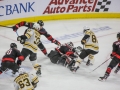 May 16, 2019: Carolina Hurricanes goaltender Curtis McElhinney (35) makes a pad save during game 4 of the NHL Eastern Conference Championship series between the Boston Bruins and the Carolina Hurricanes held at PNC Arena in Raleigh, NC. Jonathan Huff/CSM