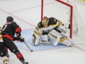 May 16, 2019: Carolina Hurricanes goaltender Curtis McElhinney (35) makes a stick save during game 4 of the NHL Eastern Conference Championship series between the Boston Bruins and the Carolina Hurricanes held at PNC Arena in Raleigh, NC. Jonathan Huff/CSM