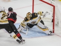 May 16, 2019: Carolina Hurricanes goaltender Curtis McElhinney (35) makes a stick save during game 4 of the NHL Eastern Conference Championship series between the Boston Bruins and the Carolina Hurricanes held at PNC Arena in Raleigh, NC. Jonathan Huff/CSM