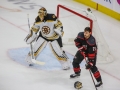 May 16, 2019: Carolina Hurricanes right wing Nino Niederreiter (21) loses his helmet on the play during game 4 of the NHL Eastern Conference Championship series between the Boston Bruins and the Carolina Hurricanes held at PNC Arena in Raleigh, NC. Jonathan Huff/CSM