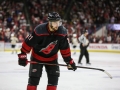May 16, 2019: Carolina Hurricanes right wing Nino Niederreiter (21) takes a minute after the Carolina Hurricanes lose game 4 of the NHL Eastern Conference Championship series between the Boston Bruins and the Carolina Hurricanes held at PNC Arena in Raleigh, NC. Boston defeats Carolina 4-0. Jonathan Huff/CSM