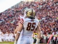 November 3, 2018: Boston College Eagles tight end Korab Idrizi (85) and teammates celebrate his touchdown in the third quarter during NCAA football action between the Boston College Eagles and the Virginia Tech Hokies at Lane Stadium in Blacksburg, VA. Jonathan Huff/CSM