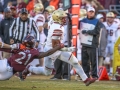 November 3, 2018: Boston College Eagles running back AJ Dillon (2) tries to get around Virginia Tech defenders during NCAA football action between the Boston College Eagles and the Virginia Tech Hokies at Lane Stadium in Blacksburg, VA. Jonathan Huff/CSM