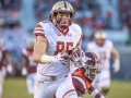 November 3, 2018: Boston College Eagles tight end Korab Idrizi (85) breaks past the Virginia Tech defense to score a touchdown in the third quarter during NCAA football action between the Boston College Eagles and the Virginia Tech Hokies at Lane Stadium in Blacksburg, VA. Jonathan Huff/CSM