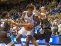 December 28, 2019: Duke Blue Devils center Vernon Carey Jr. (1) tries to get free of Brown defenders during NCAA basketball action between the Brown Bears and the Duke University Blue Devils at Cameron Indoor Stadium Durham, NC. Jonathan Huff/CSM
