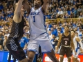 December 28, 2019: Duke Blue Devils center Vernon Carey Jr. (1) shoots a contested shot during NCAA basketball action between the Brown Bears and the Duke University Blue Devils at Cameron Indoor Stadium Durham, NC. Jonathan Huff/CSM