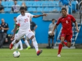 June 23, 2019: Canada forward Jonathan David (20) takes a shot on goal during the CONCACAF Gold Cup soccer match in held at Bank of America Stadium in Charlotte, NC. Jonathan Huff/CSM