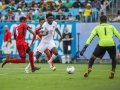 June 23, 2019: Canada midfielder Alphonso Davies (12) looks for a shot on goal during the CONCACAF Gold Cup soccer match in held at Bank of America Stadium in Charlotte, NC. Jonathan Huff/CSM