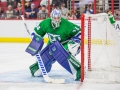 December 23, 2018: Carolina Hurricanes goaltender Petr Mrazek (34) stands guard over the Hurricanes net during the NHL game between the Boston Bruins and the Carolina Hurricanes at PNC Arena in Raleigh, NC. Jonathan Huff/CSM