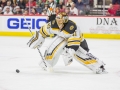 December 23, 2018: Boston Bruins goaltender Tuukka Rask (40) defends the Bruins net during the NHL game between the Boston Bruins and the Carolina Hurricanes at PNC Arena in Raleigh, NC. Jonathan Huff/CSM