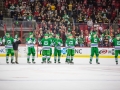 December 23, 2018: Carolina Hurricanes celebrate their win over the Bruins after the NHL game between the Boston Bruins and the Carolina Hurricanes at PNC Arena in Raleigh, NC. Jonathan Huff/CSM