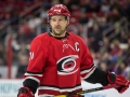 December 11, 2018: Carolina Hurricanes left wing Warren Foegele (13) gets ready for a face-off during the NHL game between the Toronto Maple Leafs and the Carolina Hurricanes at PNC Arena in Raleigh, NC. Jonathan Huff/CSM