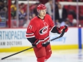 December 11, 2018: Carolina Hurricanes center Lucas Wallmark (71) waits for the start of the NHL game between the Toronto Maple Leafs and the Carolina Hurricanes at PNC Arena in Raleigh, NC. Jonathan Huff/CSM