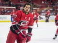 December 11, 2018: Carolina Hurricanes defenseman Justin Faulk (27) skates around before the NHL game between the Toronto Maple Leafs and the Carolina Hurricanes at PNC Arena in Raleigh, NC. Jonathan Huff/CSM
