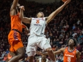 January 4, 2020: Virginia Tech Hokies guard Wabissa Bede (3) works hard to get a layup off during NCAA basketball action between the Clemson Tigers and the Virginia Tech Hokies at Cassell Coliseum Blacksburg, VA. Jonathan Huff/CSM