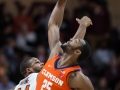 January 4, 2020: Clemson Tigers forward Aamir Simms (25) wins the opening tip-off of NCAA basketball action between the Clemson Tigers and the Virginia Tech Hokies at Cassell Coliseum Blacksburg, VA. Jonathan Huff/CSM