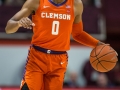 January 4, 2020: Clemson Tigers guard Clyde Trapp (0) brings the ball up court during NCAA basketball action between the Clemson Tigers and the Virginia Tech Hokies at Cassell Coliseum Blacksburg, VA. Jonathan Huff/CSM