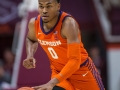 January 4, 2020: Clemson Tigers guard Clyde Trapp (0) runs the Clemson offense during NCAA basketball action between the Clemson Tigers and the Virginia Tech Hokies at Cassell Coliseum Blacksburg, VA. Jonathan Huff/CSM
