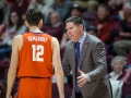 January 4, 2020: Clemson Tigers’ head coach Brad Brownell talks with Clemson Tigers guard Alex Hemenway (12) between plays during NCAA basketball action between the Clemson Tigers and the Virginia Tech Hokies at Cassell Coliseum Blacksburg, VA. Jonathan Huff/CSM