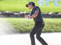 May 7, 2018: Kelly Kraft hits his second shot from the bunker on the 18th hole during the third round of A Military Tribute at The Greenbrier in White Sulphur Springs, WV. Jonathan Huff/CSM