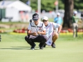 May 7, 2018: Kevin Na checks his line on the 17th green during the third round of A Military Tribute at The Greenbrier in White Sulphur Springs, WV. Jonathan Huff/CSM