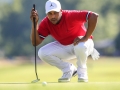May 7, 2018: Harold Varner III checks his line for a birdie putt on the 17th hole during the third round of A Military Tribute at The Greenbrier in White Sulphur Springs, WV. Jonathan Huff/CSM