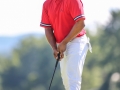 May 7, 2018: Harold Varner III reacts after making a birdie putt on the 17th hole during the third round of A Military Tribute at The Greenbrier in White Sulphur Springs, WV. Jonathan Huff/CSM