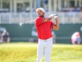 May 7, 2018: Harold Varner III watches his first shot from the tee box on the 18th hole during the third round of A Military Tribute at The Greenbrier in White Sulphur Springs, WV. Jonathan Huff/CSM