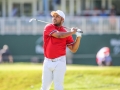 May 7, 2018: Harold Varner III watches his first shot from the tee box on the 18th hole during the third round of A Military Tribute at The Greenbrier in White Sulphur Springs, WV. Jonathan Huff/CSM