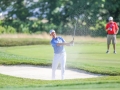 May 7, 2018: Webb Simpson hits out of the bunker on the 17th hole during the third round of A Military Tribute at The Greenbrier in White Sulphur Springs, WV. Jonathan Huff/CSM