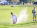 May 7, 2018: Anirban Lahiri hits out of the bunker on the 17th hole during the third round of A Military Tribute at The Greenbrier in White Sulphur Springs, WV. Jonathan Huff/CSM