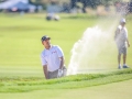 May 7, 2018: Anirban Lahiri hits out of the bunker on the 17th hole during the third round of A Military Tribute at The Greenbrier in White Sulphur Springs, WV. Jonathan Huff/CSM