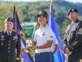 May 8, 2018: Kevin Na with the trophy after winning the A Military Tribute at The Greenbrier finishing 19 under par in White Sulphur Springs, WV. Jonathan Huff/CSM