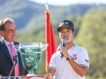 May 8, 2018: Kevin Na speaks to fans after winning the A Military Tribute at The Greenbrier finishing 19 under par in White Sulphur Springs, WV. Jonathan Huff/CSM