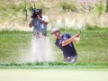 May 8, 2018: Lanto Griffin hits out of the bunker on the 15th hole during the final round of A Military Tribute at The Greenbrier in White Sulphur Springs, WV. Jonathan Huff/CSM