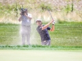 May 8, 2018: Lanto Griffin hits out of the bunker on the 15th hole during the final round of A Military Tribute at The Greenbrier in White Sulphur Springs, WV. Jonathan Huff/CSM