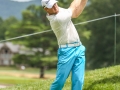 May 5, 2018: Martin Piller watches his drive on the 8th hole during the opening round of A Military Tribute at The Greenbrier in White Sulphur Springs, WV. Jonathan Huff/CSM