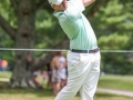 May 5, 2018: Tyler Duncan watches his drive on the 8th hole during the opening round of A Military Tribute at The Greenbrier in White Sulphur Springs, WV. Jonathan Huff/CSM