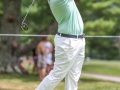 May 5, 2018: Tyler Duncan watches his drive on the 8th hole during the opening round of A Military Tribute at The Greenbrier in White Sulphur Springs, WV. Jonathan Huff/CSM