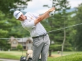 May 5, 2018: J.T. Poston watches his drive on the 8th hole during the opening round of A Military Tribute at The Greenbrier in White Sulphur Springs, WV. Jonathan Huff/CSM